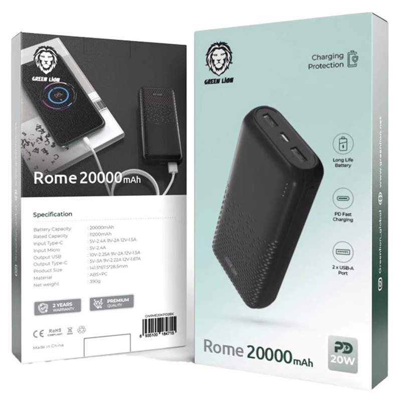 خرید پاوربانک Green lion Rome 20000mAh