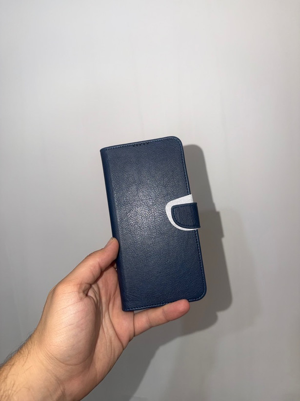کیف چرمی مگنتی سامسونگ مدل A16 -سرمه ای